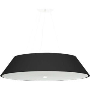Černé závěsné svítidlo s textilním stínidlem ø 70 cm Hektor – Nice Lamps