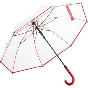 Dámský transparentní holový deštník Ambiance Red Border, ⌀ 105 cm