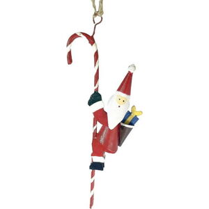 Závěsná vánoční dekorace Santa Hanging on Candycane - G-Bork