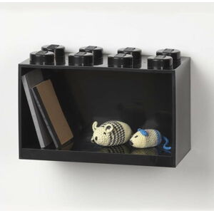 Dětská černá nástěnná police LEGO® Brick 8