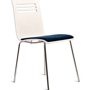 Bílá židle se sedákem z bukového dřeva Charlie Pommier Comfort