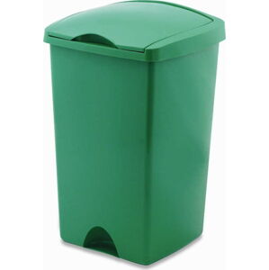 Zelený odpadkový koš s víkem Addis Lift, 50 l