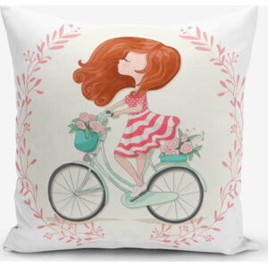 Povlak na polštář s příměsí bavlny Minimalist Cushion Covers Bike Girl, 45 x 45 cm