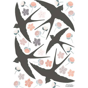 Arch samolepek 30x42 cm Flowers & Swallows – Lilipinso