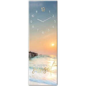 Skleněné nástěnné hodiny Styler Sunset, 20 x 60 cm