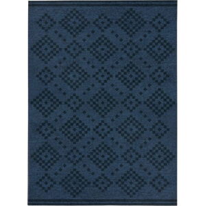 Tmavě modrý dvouvrstvý koberec Flair Rugs MATCH Eve Trellis, 120 x 170 cm
