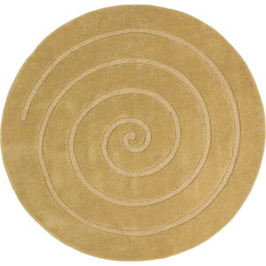 Béžový vlněný koberec Think Rugs Spiral, ⌀ 180 cm