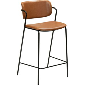 Hnědá barová židle z imitace kůže DAN-FORM Denmark Zed, výška 95,5 cm