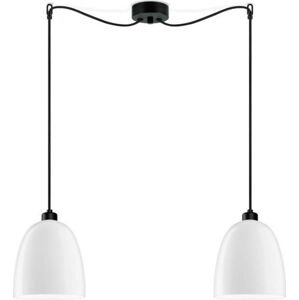 Bílé dvojité lesklé stropní svítidlo s černým kabelem Sotto Luce Awa