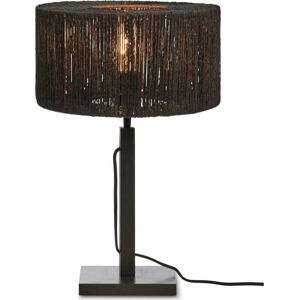 Černá stolní lampa se stínidlem z juty (výška 37 cm) Iguazu – Good&Mojo