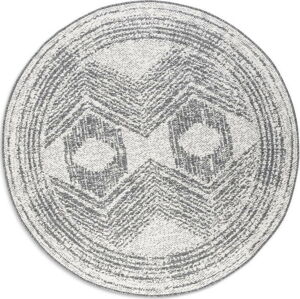 Krémovo-šedý kulatý venkovní koberec ø 100 cm Gemini – Elle Decoration