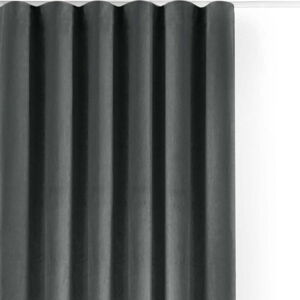 Tmavě šedý sametový dimout závěs 530x225 cm Velto – Filumi