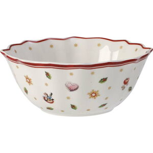 Bílo-červená porcelánová vánoční mísa Toy's Delight Villeroy&Boch, ø 14,8 cm