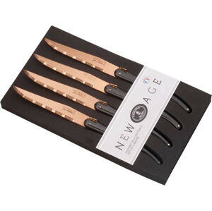 Set 4 steakových nožů v černé barvě Jean Dubost New Age Copper