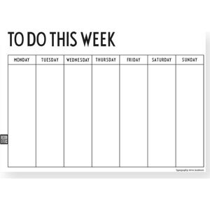 Bílý týdenní plánovač Design Letters Weekly