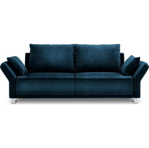 Královsky modrá třímístná rozkládací pohovka se sametovým potahem Windsor & Co Sofas Pyxis
