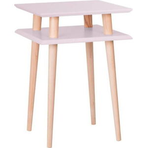 Růžový odkládací stolek Ragaba Square, 43 x 43 cm