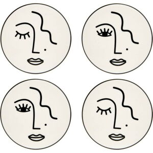 Sada 4 porcelánových podtácků Sass & Belle Abstract Face