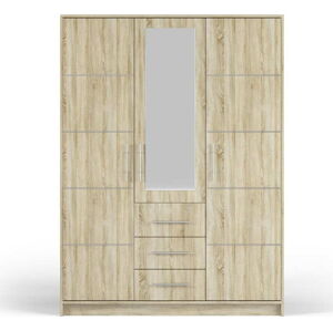 Šatní skříň v dekoru dubu se zrcadlem 147x200 cm Derry - Cosmopolitan Design