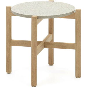 Kulatý odkládací stolek s terrazzo deskou ø 54,5 cm Pola – Kave Home