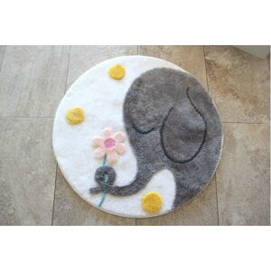 Koupelnová předložka s motivem slona Buyuk Fil Grey, ⌀ 90 cm