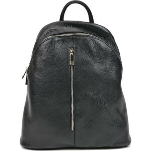 Černý kožený batoh Carla Ferreri, 37 x 32 cm