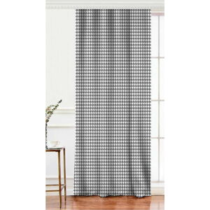 Černo-bílý závěs s příměsí bavlny Minimalist Home World, 140 x 260 cm