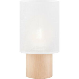 Světle hnědo-bílá stolní lampa s textilním stínidlem, výška 30 cm Ari – LAMKUR