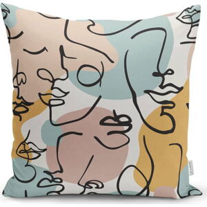 Povlak na polštář Minimalist Cushion Covers Drawing Face Colorful, 45 x 45 cm