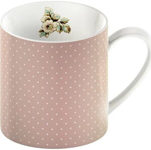 Růžový porcelánový hrnek s puntíky Creative Tops Cottage Flower, 330 ml