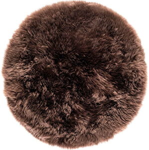 Tmavě hnědý koberec z ovčí kožešiny Royal Dream Zealand, ⌀ 70 cm