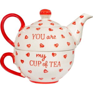 Červeno-bílá keramická čajová souprava You are My Cup of Tea – Sass & Belle