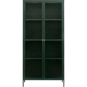 Tmavě zelená kovová vitrína 90x190 cm Bronco – Unique Furniture