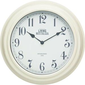 Krémové nástěnné hodiny Kitchen Craft Living Nostalgia, ⌀ 25,5 cm