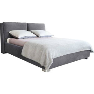 Šedá dvoulůžková postel Mazzini Beds Vicky, 180 x 200 cm