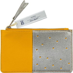 Žlutá peněženka s kapsou ve stříbrné barvě Busy B Flight