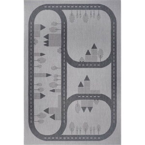 Šedý dětský koberec Ragami Roads, 200 x 290 cm