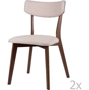 Sada 2 jídelních židlí s tmavě hnědým podnožím sømcasa Anais