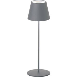 Šedá LED stmívatelná stolní lampa se senzorem pohybu a s kovovým stínidlem (výška 38 cm) Consenza – Fischer & Honsel