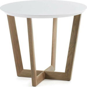 Odkládací stolek z dubového dřeva s bílou deskou La Forma Rondo, ⌀ 60 cm