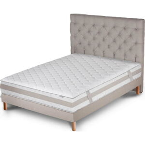Světle šedá postel s matrací Stella Cadente Maison Saturne Forme, 160 x 200  cm