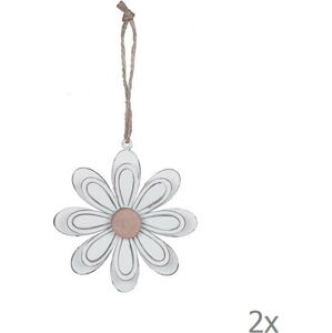 Sada 2 kovových závěsných dekorací ve tvaru květiny Ego Dekor, ø 9,5 cm