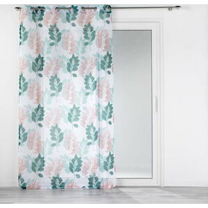 Bílo-zelená voálová záclona 140x280 cm Belline – douceur d'intérieur
