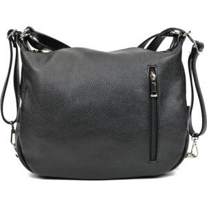 Černá kožená kabelka Mangotti Bags, 30 x 28 cm