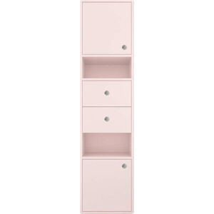 Růžová vysoká závěsná koupelnová skříňka 40x158 cm Color Bath – Tom Tailor