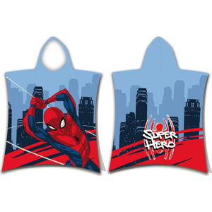 Modro-červené froté dětské pončo Spider-Man – Jerry Fabrics