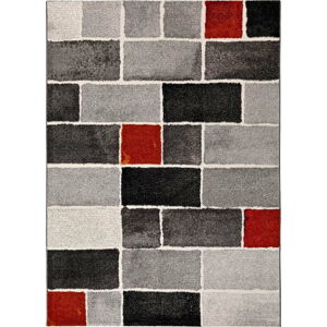 Šedo-červený koberec Universal Lucy Dice, 120 x 170 cm