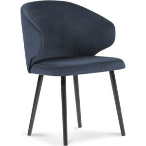 Tmavě modrá jídelní židle se sametovým potahem Windsor & Co Sofas Nemesis