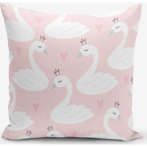 Povlak na polštář s příměsí bavlny Minimalist Cushion Covers Pink Puan Animal Theme, 45 x 45 cm