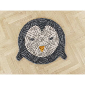 Dětský kuličkový vlněný koberec Wooldot Ball Rugs Penguin, ⌀ 90 cm